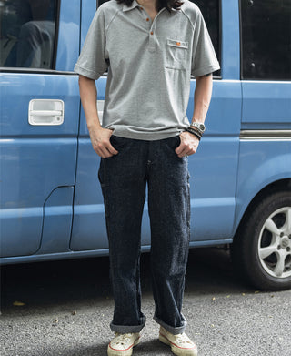 Raglan Sleeve Cotton-Piqué Polo Shirt - Gray
