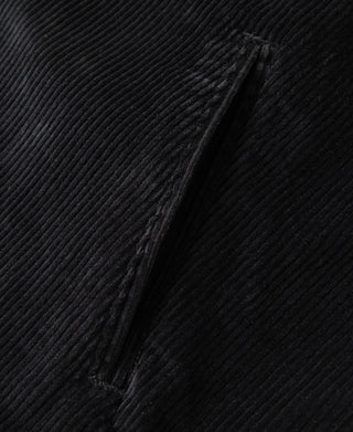 9 Wale Cotton Corduroy Zip-Up Jacket - Black