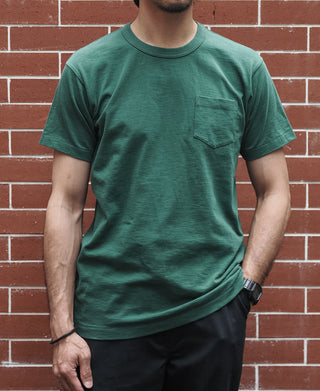 Loopwheel Tubular Slub Cotton Pocket T-Shirt - Green