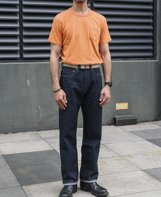 Loopwheel Tubular Slub Cotton Pocket T-Shirt - Orange