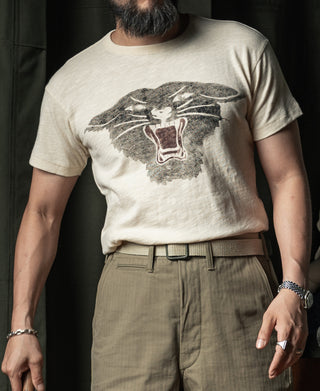 1930s Rugged CCC Black Panther Print T-Shirt