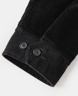9 Wale Cotton Corduroy Zip-Up Jacket - Black