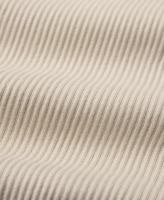 Ribbed Long Sleeve Henley T-Shirt - Apricot