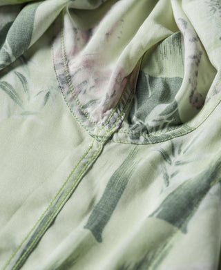 Ukiyo-e Tiger & Bamboo Pattern Aloha Shirt - Light Green