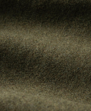 Olive-green textured fabric swatch with fine twill weave