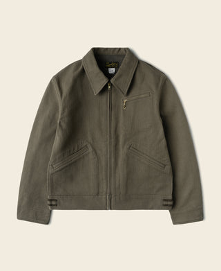 1940s Pique Stripe Cotton Cossack Jacket - Light Coffee