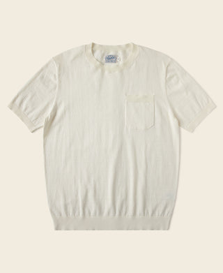 1950s Jersey Knit Short Sleeve Pocket T-Shirt - Apricot