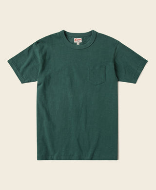 Loopwheel Tubular Slub Cotton Pocket T-Shirt - Green