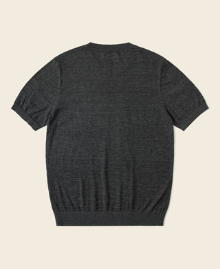 1950s Jersey Knit Short Sleeve Crewneck T-Shirt - Dark Gray