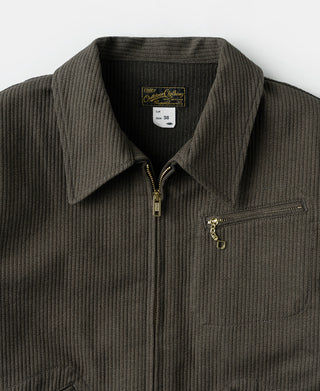 1940s Pique Stripe Cotton Cossack Jacket - Coffee