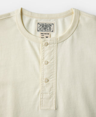 Collar Detail of Vintage Short Sleeve Henley T-Shirt