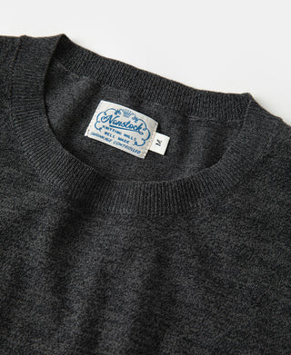 1950s Jersey Knit Short Sleeve Crewneck T-Shirt - Dark Gray