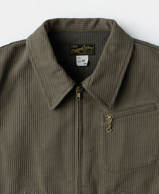 1940s Pique Stripe Cotton Cossack Jacket - Light Coffee
