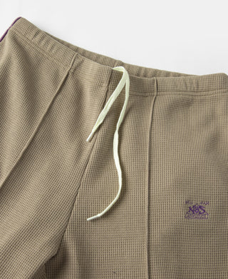 1970s Heavyweight Waffle Knit Jogger Pants - Khaki
