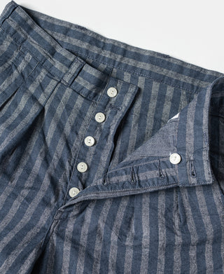 Relaxed Fit Striped Chambray Shorts