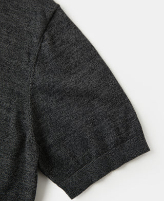 1950s Jersey Knit Short Sleeve Crewneck T-Shirt - Dark Gray