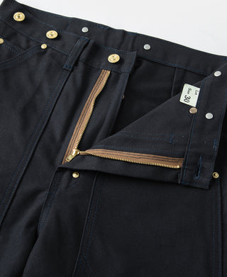 Zipper Detail of Heavy Duty Canvas Double Knee Pants