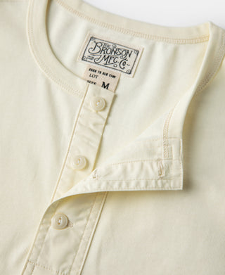 Collar Detail of Vintage Short Sleeve Henley T-Shirt