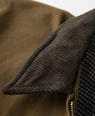 1940s Houndstooth-Lined Moleskin Cossack Jacket – Brown