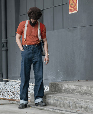 Vintage Short Sleeve Henley T-Shirt - Brick Red
