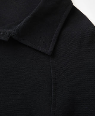 Raglan Sleeve Cotton-Piqué Polo Shirt - Black