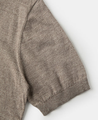 1950s Jersey Knit Short Sleeve Crewneck T-Shirt - Light Brown