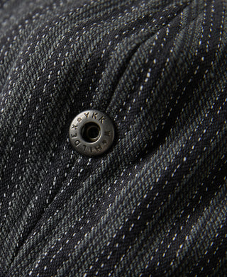 Yarn-Dyed Stripe Newsboy Cap - Black Gray