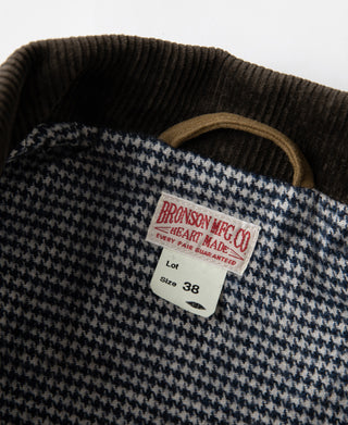 1940s Houndstooth-Lined Moleskin Cossack Jacket – Brown