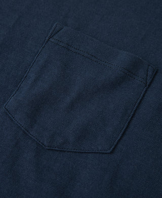 Loopwheel Tubular Slub Cotton Pocket T-Shirt - Indigo