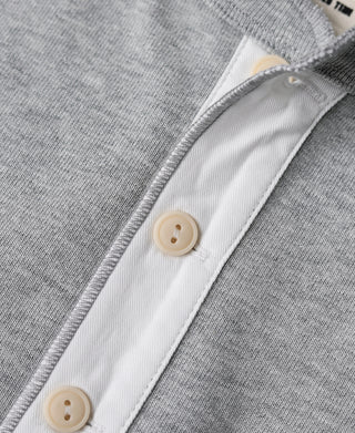 Vintage Long Sleeve Henley Shirt - Gray