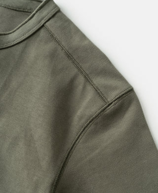 Vintage Long Sleeve Henley Shirt - Light Olive