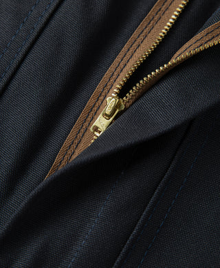 Zipper Detail of Heavy Duty Canvas Double Knee Pants