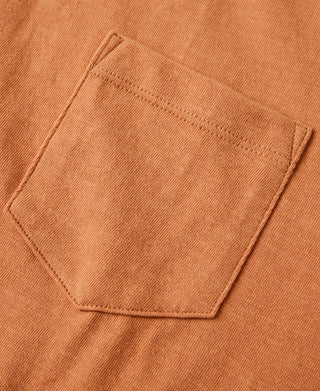 Loopwheel Tubular Slub Cotton Pocket T-Shirt - Orange
