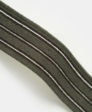 Vintage Striped Y-Back Button-On Suspenders – Olive