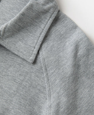 Raglan Sleeve Cotton-Piqué Polo Shirt - Gray