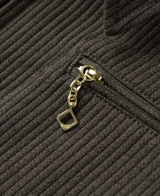 1940s Pique Stripe Cotton Cossack Jacket - Coffee
