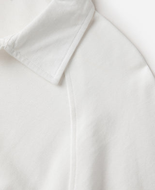Raglan Sleeve Cotton-Piqué Polo Shirt - White