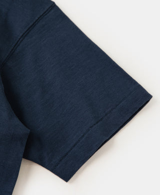 Loopwheel Tubular Slub Cotton Pocket T-Shirt - Indigo