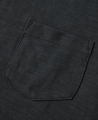 Loopwheel Tubular Slub Cotton Pocket T-Shirt - Vintage Black
