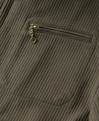 1940s Pique Stripe Cotton Cossack Jacket - Light Coffee