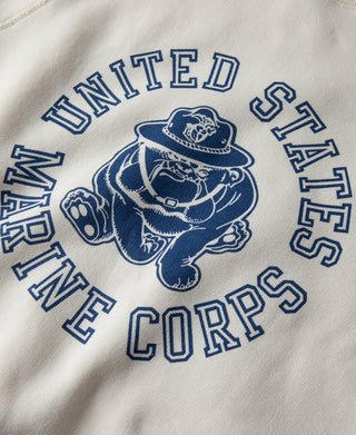 1980s Marine Devil Dog Raglan Sweatshirt - White