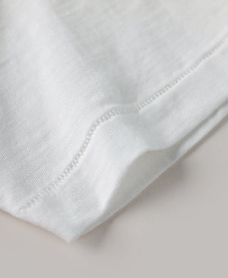 Loopwheel Tubular Slub Cotton Pocket T-Shirt - White