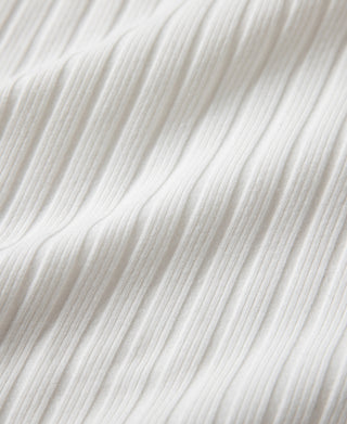 1950s Ribbed Cotton-Spandex Blend T-Shirt - White