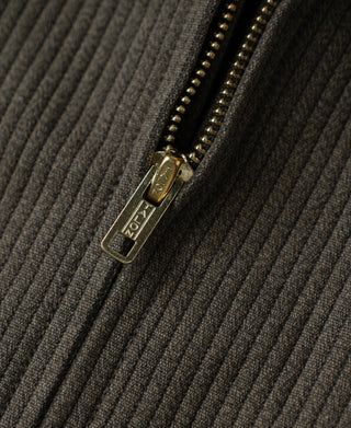 1940s Pique Stripe Cotton Cossack Jacket - Coffee