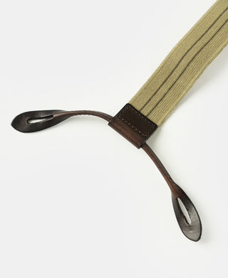 Vintage Striped Y-Back Button-On Suspenders – Khaki
