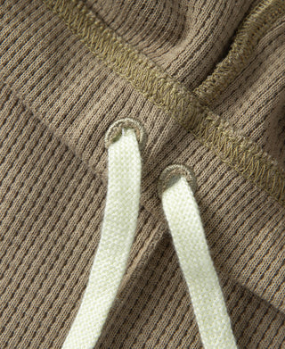 1970s Heavyweight Waffle Knit Jogger Pants - Khaki
