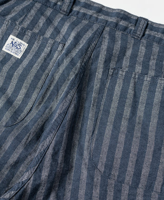 Relaxed Fit Striped Chambray Shorts