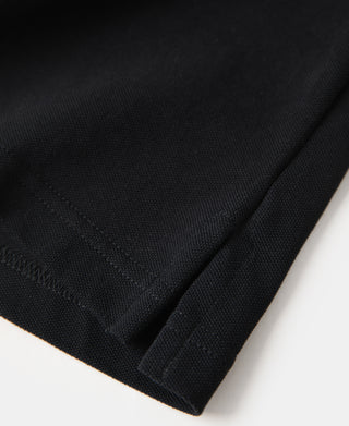 Raglan Sleeve Cotton-Piqué Polo Shirt - Black