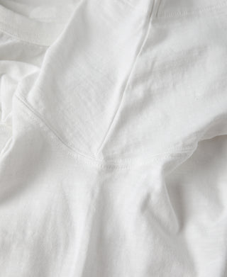 Loopwheel Tubular Slub Cotton Pocket T-Shirt - White