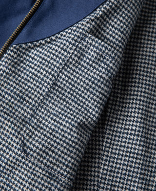 1940s Houndstooth-Lined Moleskin Cossack Jacket – Blue